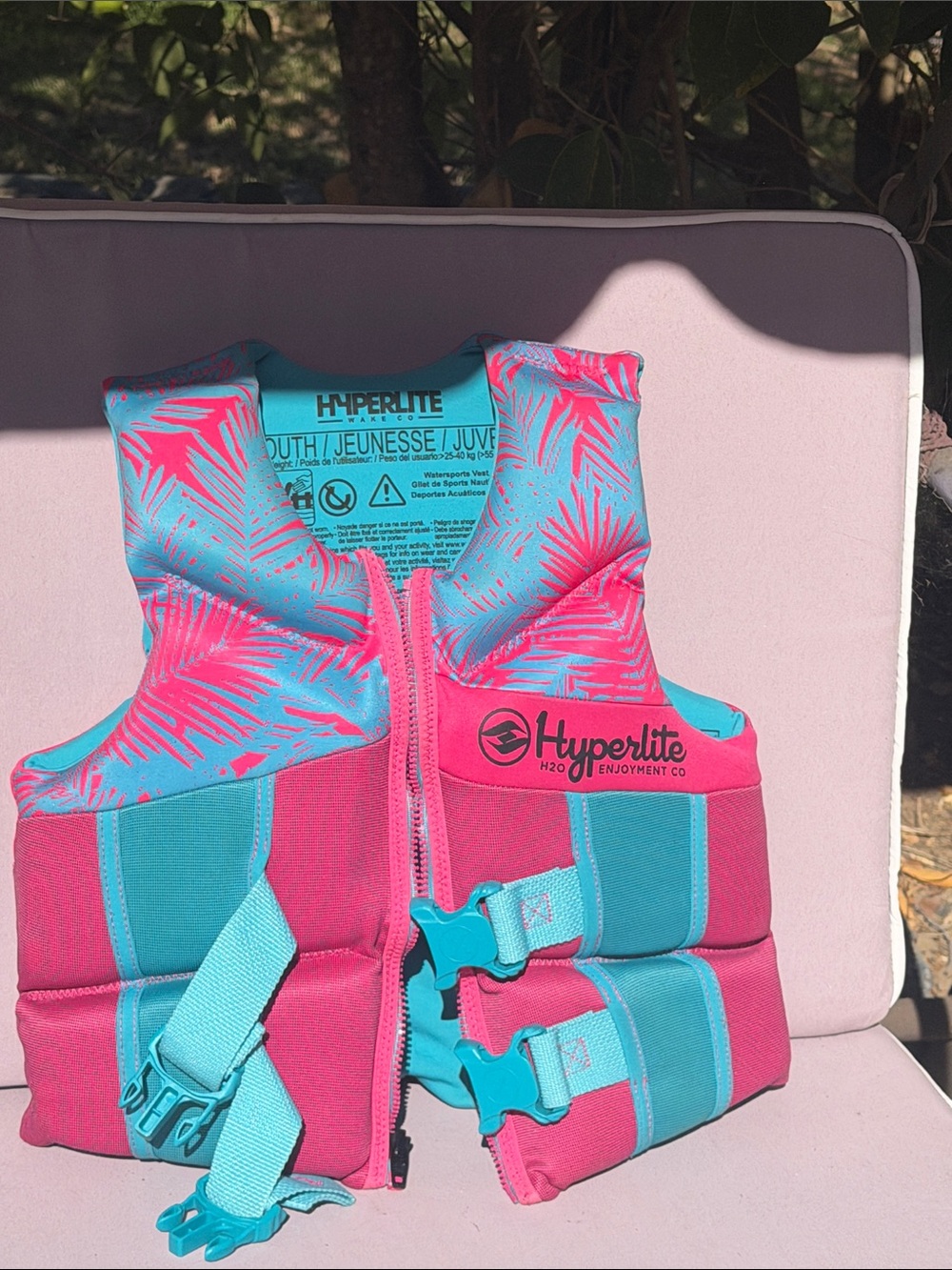 Hyperlite Kids' Pink & Teal Life Vest Bib